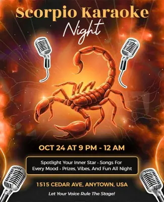 Scorpio Karaoke Night Event Flyer Template