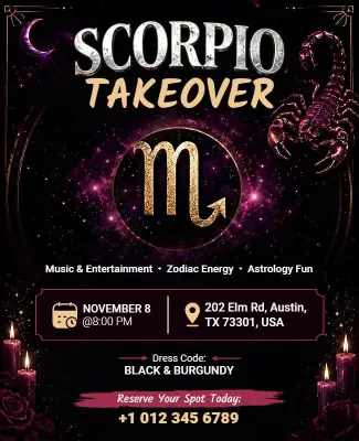 Scorpio Takeover Event Flyer Template