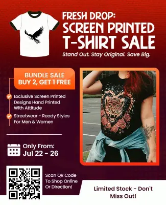 Screen Printed T-Shirt Sale Flyer Template