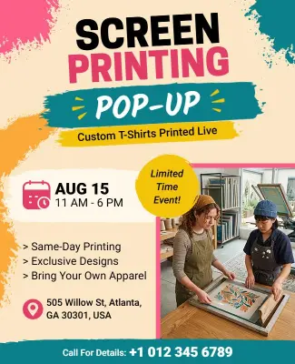 Screen Printing Pop-up Flyer Template