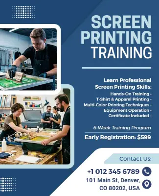 Screen Printing Training Flyer Template
