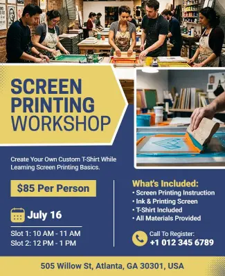 Screen Printing Workshop Flyer Template