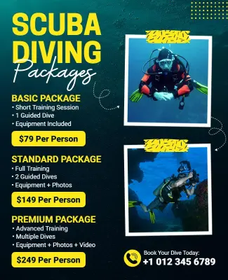 Scuba Diving Packages Promotional Flyer Template