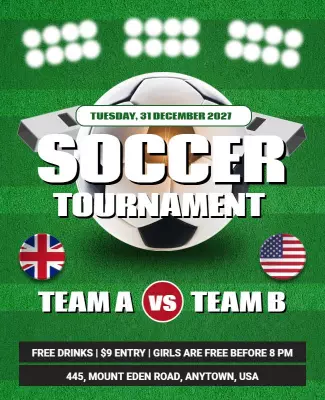 Sea Green and Eucalyptus Sports Tournament Flyer Template