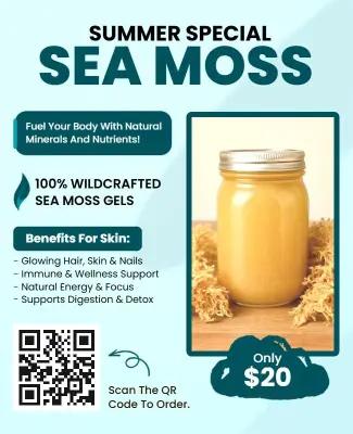Sea Moss Summer Special Promotion Flyer Template