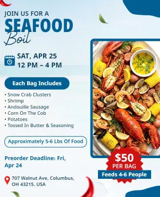Seafood Boil Event Invitation Poster Template