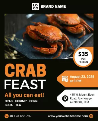 Seafood Crab Feast Event Flyer Template