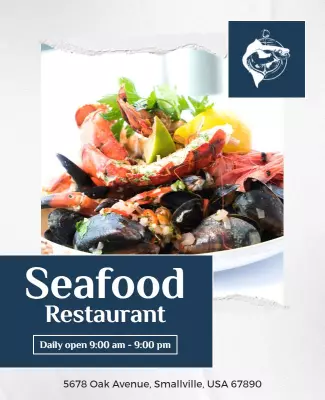 Seafood Restaurant Dining Promotion Flyer Template