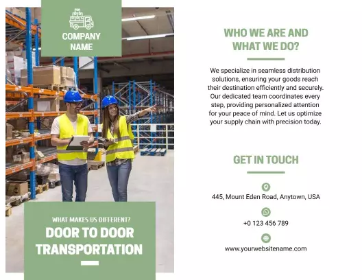 Seamless Door to Door Transportation Solutions Brochure Template