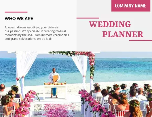 Seaside Wedding Planner Oceanfront Ceremony Brochure Template