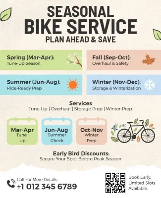 Seasonal Bike Maintenance Service Flyer Template