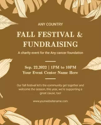 Seasonal Earth-Toned Fall Festival Fundraising Poster Template