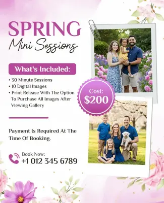 Seasonal Photography Mini Sessions Booking Flyer Template
