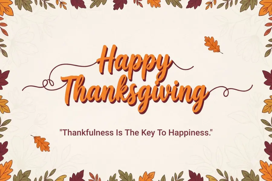Seasonal Thanksgiving Greeting Postcard Template