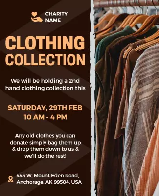 Second Hand Clothing Donation Flyer Template