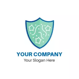 Secure and Trustworthy Blue Shield Design for Security Logo Template