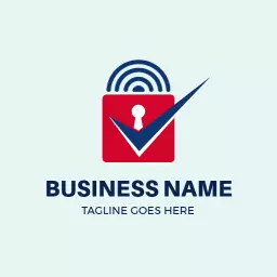 Secure Red and Blue VPN Design with Privacy Icon Logo Template