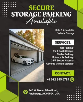 Secure Vehicle Storage Parking Promotion Flyer Template