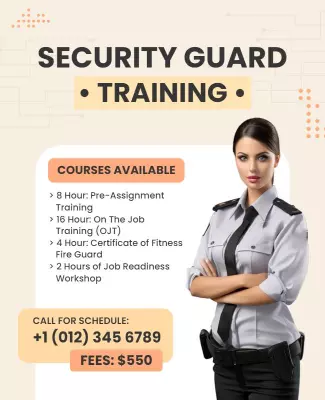 Security Guard Training Course Flyer Template