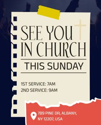See You in Church Invitation Flyer Template