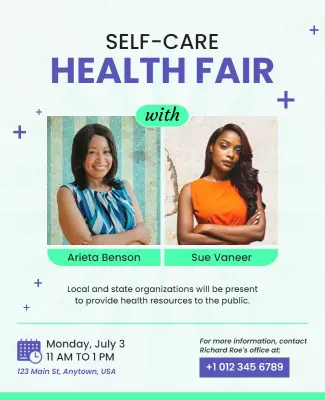 Self Care Health Fair Event Flyer Template