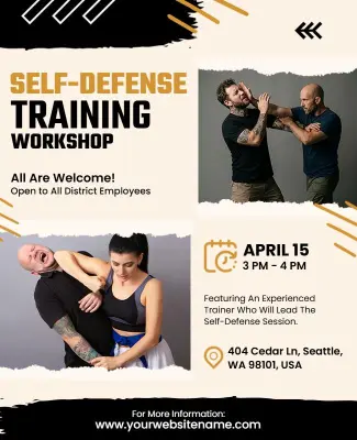 Self-Defense Training Workshop Flyer Template