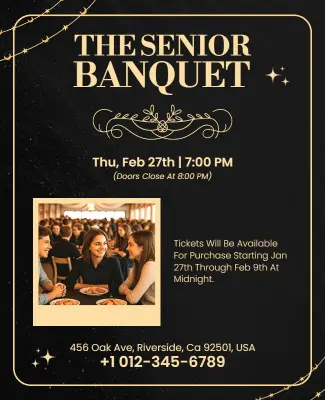 Senior Banquet Event Invitation Flyer Template