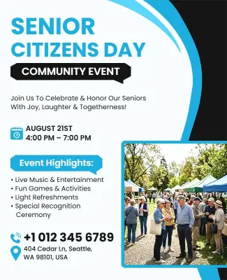 Senior Citizens Day Community Event Poster Template