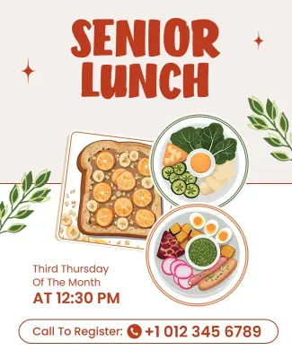 Senior Community Lunch Event Flyer Template