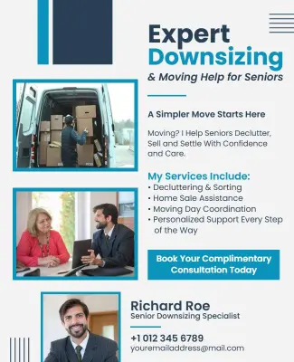 Senior Downsizing and Moving Assistance Flyer Template