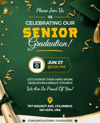 Senior Graduation Celebration Event Flyer Template
