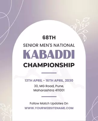 Senior Mens National Kabaddi Championship Flyer Template