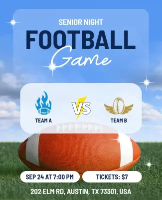 Senior Night Football Game Event Flyer Template