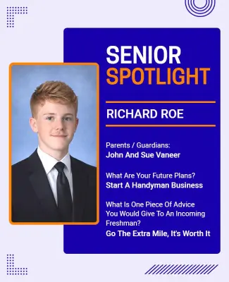 Senior Spotlight School Achievement Poster Template