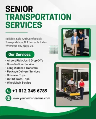 Senior Transportation Services Flyer Template