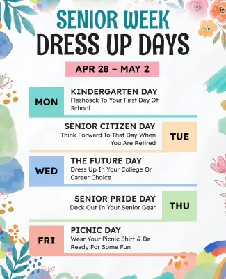 Senior Week Dress Up Days Celebration Poster Template