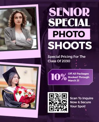 Senior Year Graduation Photo Shoot Flyer Template