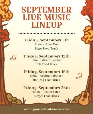 September Live Music Event Flyer Template