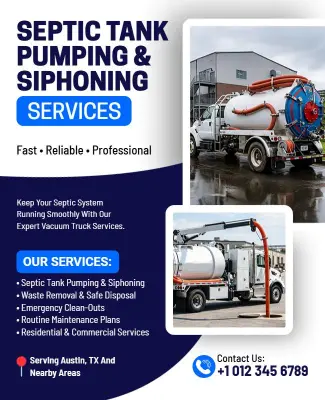 Septic Tank Pumping and Siphoning Services Flyer Template