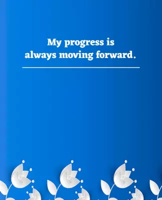Serene Blue Floral Motivational Quote Poster Template