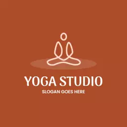 Serene Brown Background with Peaceful Yoga Studio Logo Template