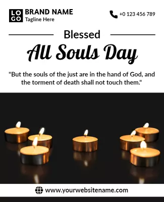 Serene Candlelight Tribute for All Souls Day Poster Template