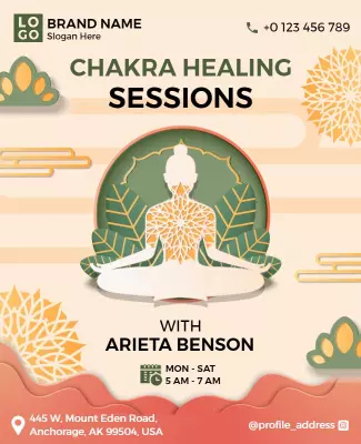 Serene Chakra Healing Sessions Wellness Poster Template
