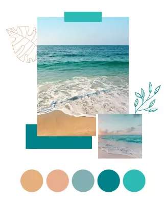 Serene Coastal Beach Vibes Ocean Waves Poster Template