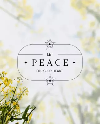 Serene Floral Peaceful Message Inspirational Poster Template