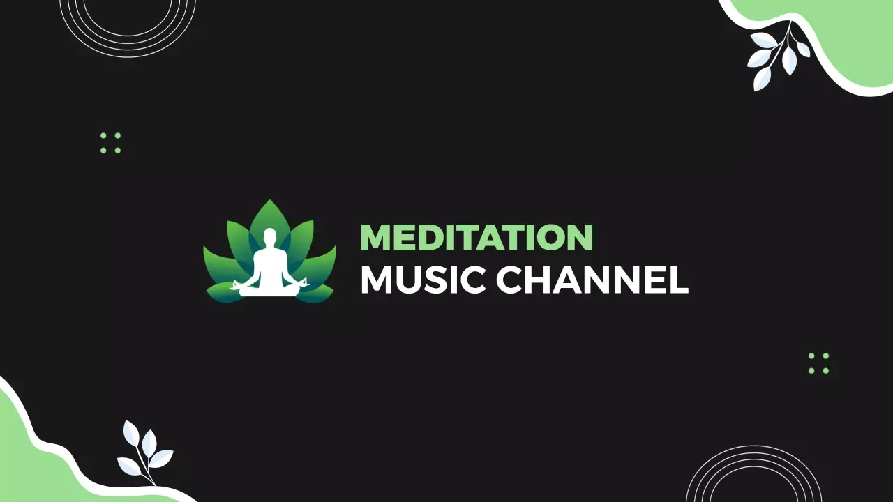 Serene Green Lotus Design for Meditation YouTube Banner Template