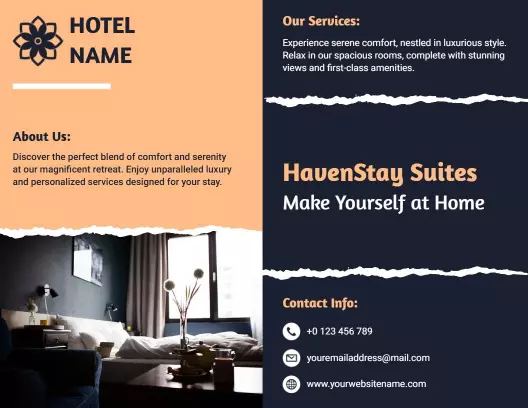 Serene Luxury Hotel Accommodation and Service Brochure Template