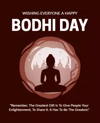 Serene Minimalist Bodhi Day Celebration Poster Template