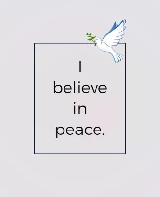 Serene Minimalist Peace Message with Dove Poster Template