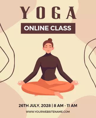 Serene Minimalist Yoga Online Class Poster Template
